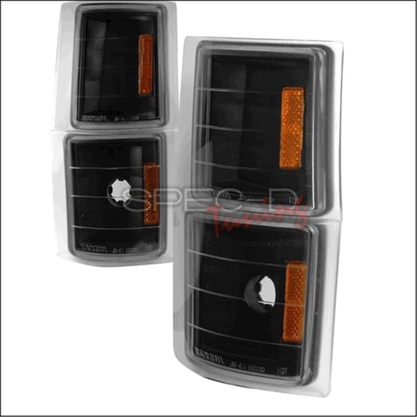Overtime 4 Pieces Corner Light for 94 to 98 Chevrolet Full Size Pick Up- Black - 6 x 6 x 22 in. OV3294280 - main